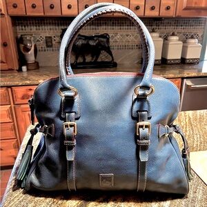 Dooney and Bourke Florentine Domed Satchel in Denim blue